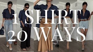 1 Button Up Shirt 20 Ways to Wear It  Wardrobe Essentials [upl. by Aivekal]