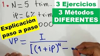 Como calcular el VALOR PRESENTE con INTERES COMPUESTO 3 metodos diferentes [upl. by Sissel237]