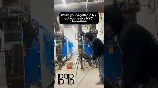 When it’s too cold for the range but the job site has pipe and washers golf job golfswing nyc [upl. by Candice]