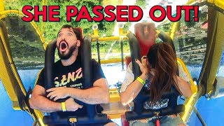 MOST DANGEROUS AMUSEMENT PARK IN WORLD w Andrea Russett amp Corey Scherer [upl. by Macy]