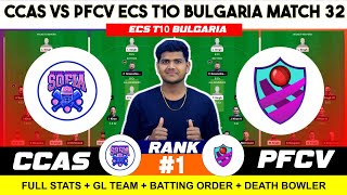 PFCV vs CCAS  PFCV vs CCAS Prediction  PFCV VS CCAS 32ND ECS BULGARIA T10 MATCH [upl. by Aisinut81]