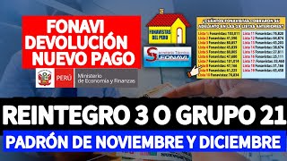 REINTEGRO 3 O GRUPO 21 FONAVI PADRÓN DE NOVIEMBRE Y DICIEMBRE CONFIRMA TUS AÑOS DE APORTES [upl. by Glassco]