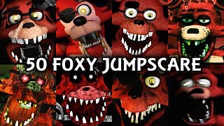 50 FOXY JUMPSCARES  FNAF amp Fangame [upl. by Slen]