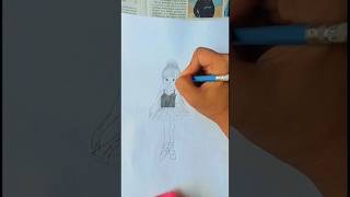 How to draw a cute little girl girlcutegirlpencildrawing pencilsketch trendingartportrait [upl. by Harrus992]