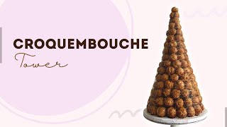 How to Make a Profiterole Tower  Croquembouche  French Wedding Cake [upl. by Asoj]