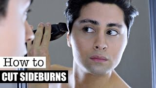 How To Cut Mens Sideburns  Sideburn Fade DIY [upl. by Htiderem386]