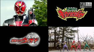 Kamen rider Wizard VS Zyuden sentai Kyoryuger side by side [upl. by Swagerty578]