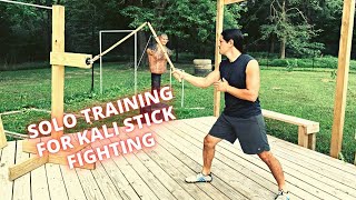 AMAZING KALI STICK FIGHTING SOLO TRAINING  Filipino Martial Arts Arnis Escrima Sticks [upl. by Luamaj639]