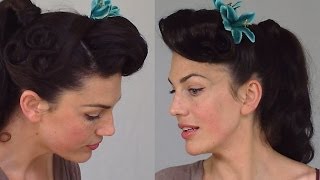 Pin Up Ponytail  Easy amp Practical Vintage Hairstyle  Fitfully Vintage [upl. by Jandy]