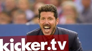 Triumphator Diego Simeone Raue Stimme großes Lob  kickertv [upl. by Skutchan]