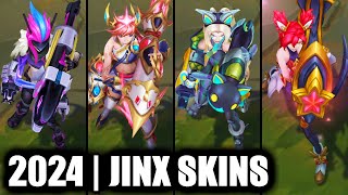 ALL JINX SKINS  Skin Spotlight  League of Legends [upl. by Bergstein]