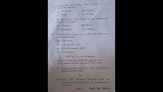 3rd Semester 2nd year General English III Question Paper MSU [upl. by Thoma858]