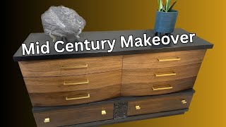 Mid Century Modern Dresser Makeover Dealing with Laminate Furniture Flip [upl. by Solenne403]