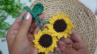 🌻 GIRASOL COLGANTE A CROCHET 🌻PATRON 3D A CROCHET crochet SUNFLOWER GIRASOL [upl. by Crissie49]