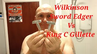 King C Gillette DE Safety Razor Vs Wilkinson Sword Edger Hawkins amp Brimble Shaving Cream [upl. by Faux753]