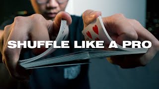 How to SHUFFLE CARDS like a MAGICIAN 3 EASY TRICKS [upl. by Maroj270]