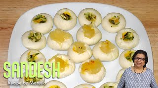 Sandesh Bengali Sweet Recipe by Manjula [upl. by Ellezig846]