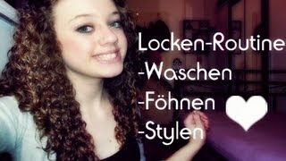 LOCKENROUTINE ♥WaschenFöhnenStylen♥ [upl. by Trebmer]