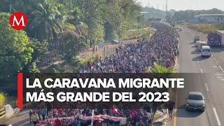 Caravana migrante avanza por el sur de México en plena Navidad [upl. by Urana]