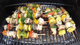 Traeger Chicken amp Vegetables Kabobs  Outdoor Cooking [upl. by Aciretahs]