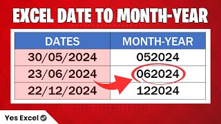 Convert Date to Month And Year in Excel [upl. by Beall362]