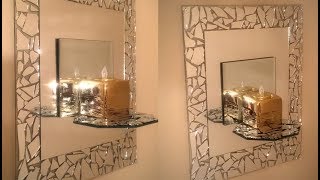 Dollar Tree DIY  Mosaic Mirrored Wall Sconce [upl. by Zimmermann943]