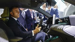 Macron inaugure le Mondial de lautomobile à Paris sur fond de crise pour les constructeurs … [upl. by Pearla395]