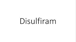 Disulfiram  Pharmacology [upl. by Siroled]