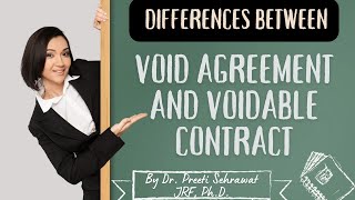 Differences between Void Agreement and Voidable Contract Indian Contract Act Lecture agreement [upl. by Nhojleahcim]