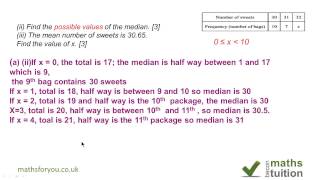 Median mode mean frequency density  iGCSE  GCSE  9th Grade maths exam question [upl. by Lodge413]