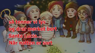 SANTA LUCIA  JUL I SVINGEN med tekst [upl. by Bueschel]