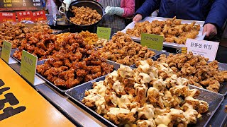 치킨의 성지 줄서서 먹는 망원시장 치킨 닭강정 통닭 길거리음식  Crispy Spicy chicken Dakgangjung  Korean Street food [upl. by Air591]