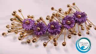 How to make glitter flower Hair Brooch For Wedding Hair Brooch making ideas [upl. by Yedsnil]