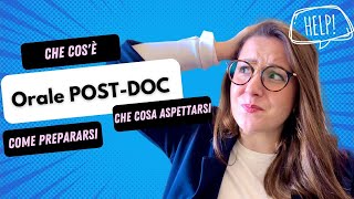 Postdoc Che cosè e come preparare lorale di un assegno di ricerca [upl. by Yecies390]