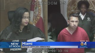 Bond Court Appearance For Miami Cop Accused Of Dealing In Stolen Trucks [upl. by Eirelav]