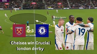 Westham 03 Chelsea Jackson Double and palmer seal crucial win for Chelsea [upl. by Kcirredal596]