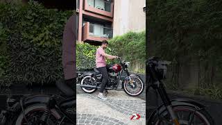 Heres the riding posture on the Royal Enfield Goan Classic 350 Watch our First Ride video now [upl. by Donelu787]