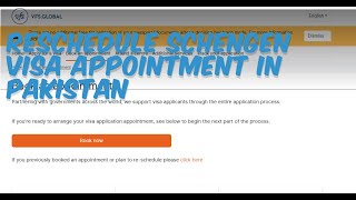 Reschedule VFS Global Schengen Visa Appointment in Pakistan [upl. by Notyarb]