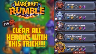 PROGRESS YOUR ACCOUNT FAST WITH THIS TRICK How to Beat the Heroic Campaign in Warcraft Rumble [upl. by Lusty]