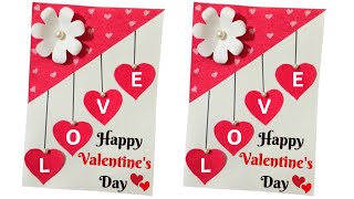 DIY  Valentines Day Card Making Ideas 2024  Handmade Valentines Day Greeting Card [upl. by Alvita864]