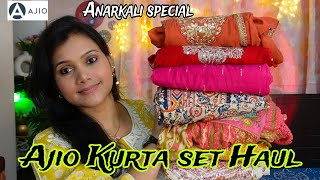 💕Ajio Anarkali kurta set Haul For Every ocassion 💕Ajio Partywear kurti kurta set Haul 💕Ajio Haul💕 [upl. by Nwahs370]