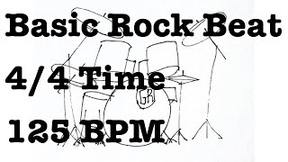 125 BPM Rock Drum Beat  44 Time  Rock Drum Backing Track Drum Loop 125 Beats per Minute  125BPM [upl. by Sirret]