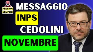 🟨 PENSIONI ATTENZIONE MESSAGGIO INPS CEDOLINI DI NOVEMBRE❗️ CONGUAGLIO INVALIDI RIMBORSI AUMENTI❗️ [upl. by Noscire801]