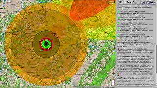 Alex Wellersteins Nukemap scenarios  Pittsburgh Columbus New York Etc [upl. by Antipas]