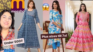 Meesho haul❤️Plus size kurta setskurtisUnder ₹500😱Affordable meesho haul😍Reetu handa [upl. by Nivla]