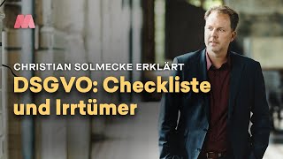 DSGVO – Checkliste und Irrtümer mit Christian Solmecke [upl. by Ordway]