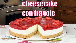 Cheesecake con fragole  Strawberries cheesecake  di Prima Del Caffè [upl. by Rolyab]