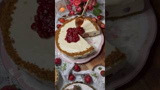 Strawberry And White Chocolate Cheesecake Full Video On My Channel 👇 [upl. by Aneela307]