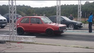 BMW M5 E39 vs VW Golf Mk1 VR6 4X4 drag race [upl. by Demetrius]