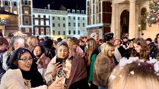 London Snow  Covent Garden Winter Christmas Snow 2021 [upl. by Carlynn]